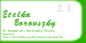 etelka borovszky business card